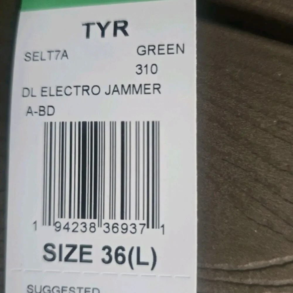 TYR Durafast Elite Green Electro All Over Swim Jammer SZ 36 New